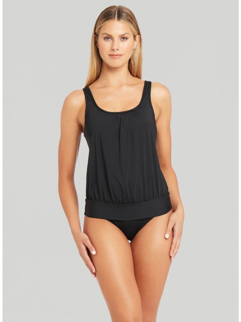 Sea Level Swim Australia Womens Blouson Multi fit Black Tankini Top Adjustable S
